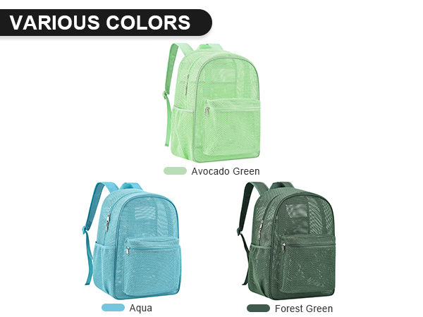 Transparent Mesh Backpacks for School Kids, Beach, Travel