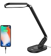 LED Desk Lamp, JKSWT Eye-Caring Table Lamps Natural Light Protects Eyes Dimmable Office Lamp with...