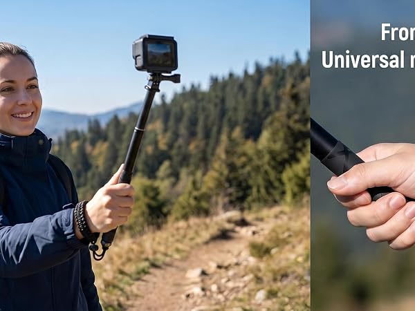 1/4&amp;#34; screw fits all – DSLR, action cam, gimbal, selfie stick. One strap for all.