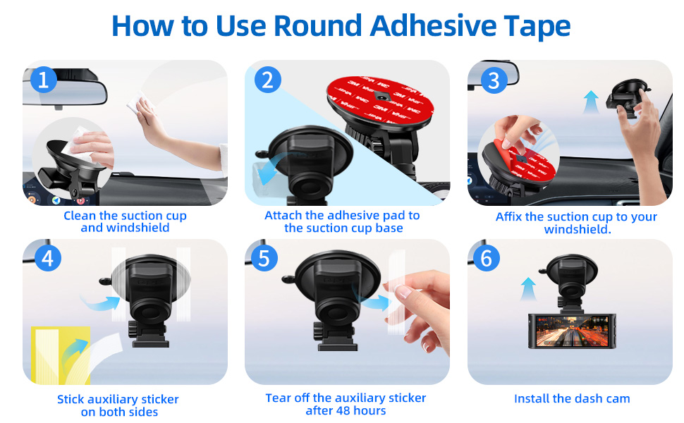 3m vhb tape double sided sticky gel pads for car dash cam