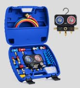 Orion Motor Tech AC Gauges, 3 Way Manifold Gauge Set for R1234yf R134a R410a Refrigerant, Automot...