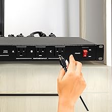 Pyle 19 Outlet 1U 19" Rackmount PDU Power Distribution Supply Center Conditioner Strip