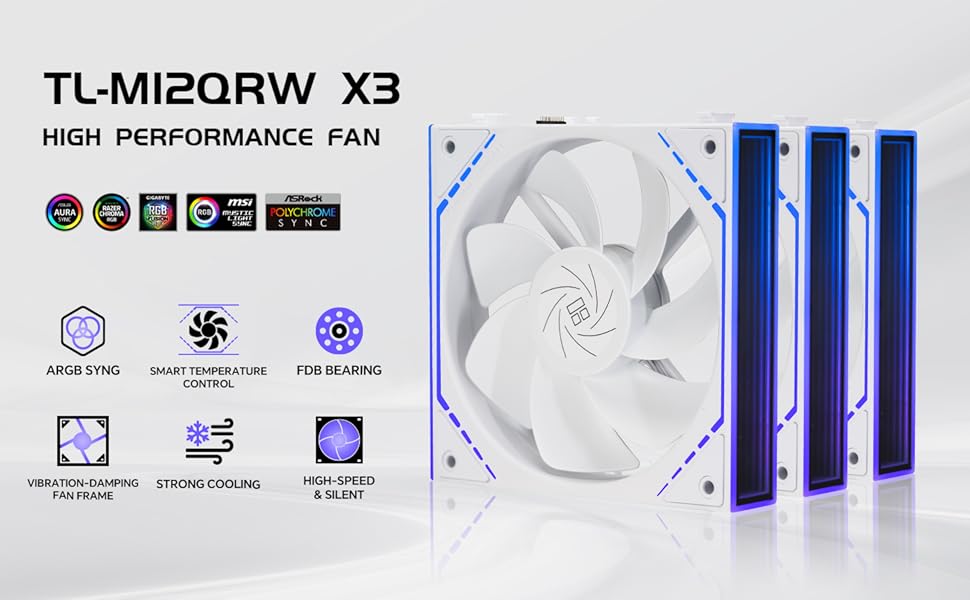 TL-M12QRW X3 Reverse Daisy Chain Case Fans