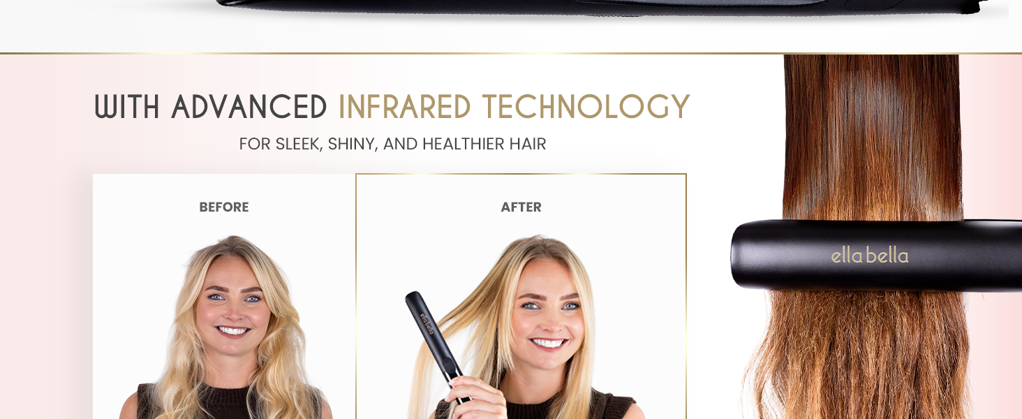Titanium Flat Iron Hair Straightener Small with Infrared Black 3