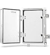QILIPSU Hinged Clear Cover Stainless Steel Latch Junction Box with Inner Door 300x200x170mm, Univ...