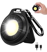 WORKPRO Mini Keychain Work Light, COB Keychain Flashlight with Hat Clip, Rechargeable Magnetic ED...