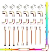 FCOB 12mm COB 3Pin Connectors Kit for RGB Smart IC WS2811 720LED/m Strip, L-Shaped Corner Connect...