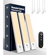 Vovamo Motion Sensor Lighting, LED Closet Lights Wireless USB Charging, 6000K Dimmable with Remot...