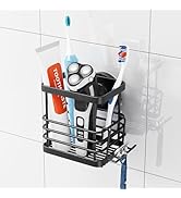 TAILI Patented Suction Cup Toothbrush Holder, Stainless Steel Anti-puddling Shower Toothbrush Hol...