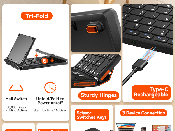 Tri-Fold Wireless Keyboard