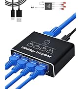 LIEZHUA Ethernet Splitter 1 to 4 - Network Splitter with USB Power Cable, RJ45 Internet Splitter ...