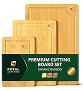 ROYAL CRAFT WOOD Wooden Cutting Boards for Kitchen Meal Prep &amp; Serving - Bamboo Wood Serving Boar...