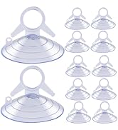 Balacoo 12 Pcs 45mm Clear Plastic Suction Cups with Loops for Glass Windows Windshield Tile Kitch...