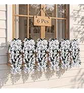 BROWNKNOT 6 Pcs Artificial Bougainvillea Flowers for Outdoor Decor UV Resistant Faux Silk Bougain...