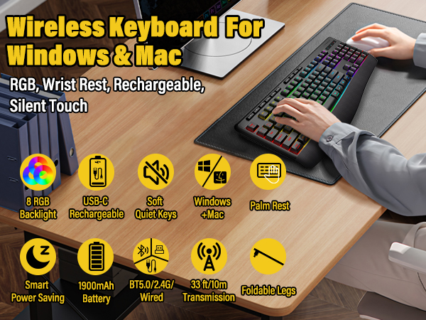Wireless Bluethooth Backlit Keyboard