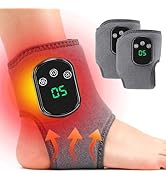 IFTHFOUR Foot and Ankle Massager with Heat, Portable Heated Wrap, 3 Vibration Modes and 5 Heat Se...