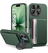 BXYJY for iPhone 17 Wallet Case, Credit Card Holder (3-5 Card), Camera Cover Stand, Military Grad...