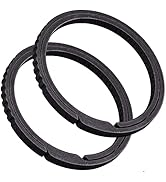 TISUR Titanium Keychain Rings, Split Side Pushing Key Rings Heavy Duty Black Key Ring For Key Cha...