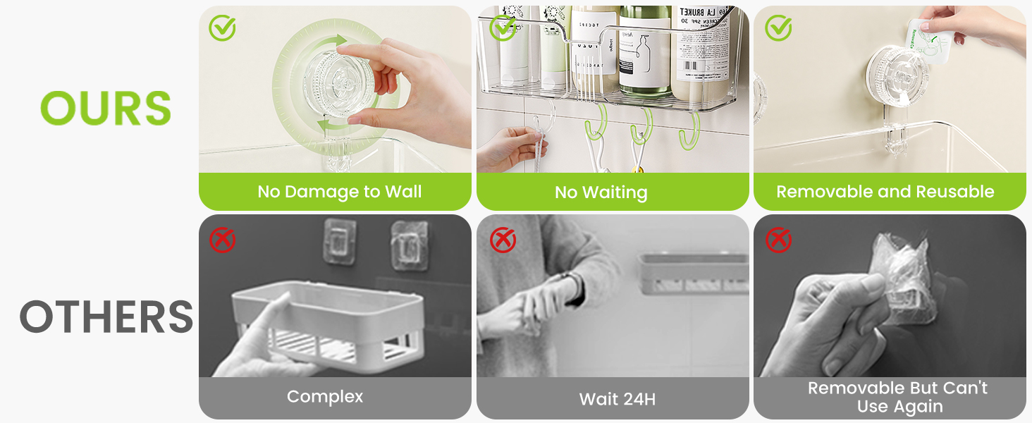 LUXEAR Shower Caddy Suction Cup