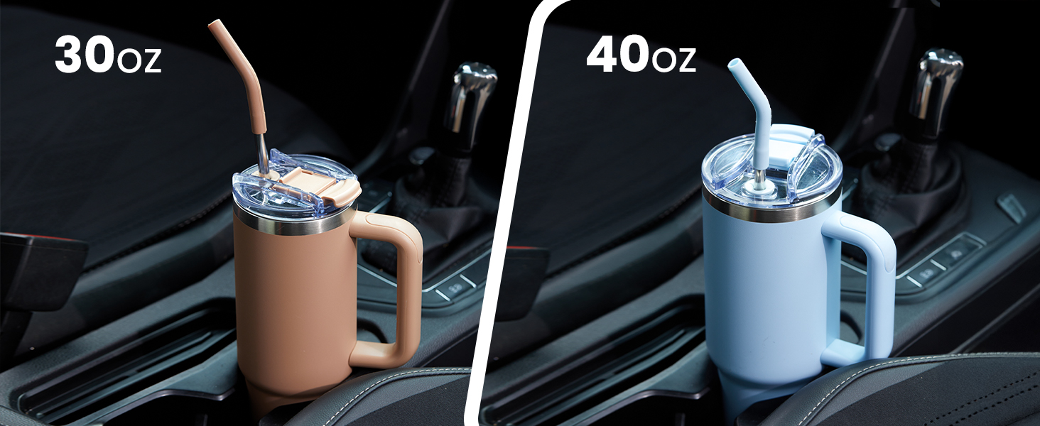 SMLIXE Tumbler with Handle and Straw Lid