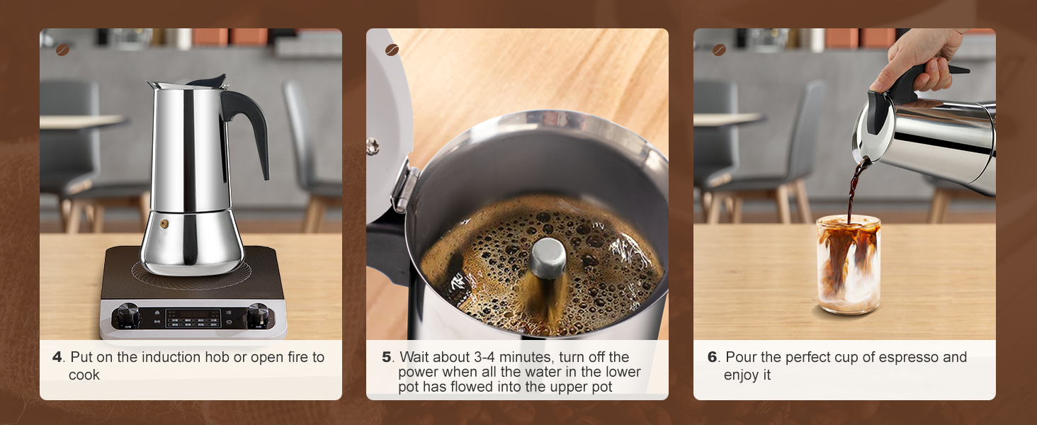 stainless steel moka