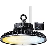 LEONLITE 3CCT 200W/150W/120W UFO LED High Bay Light, 0-10V Dimmable, 3000K/4000K/5000K Selectable...