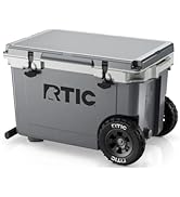 RTIC 52 Quart Ultra-Light Wheeled Hard Cooler Insulated Portable Ice Chest Box for Beach, Drink, ...