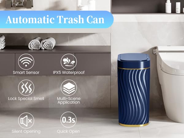 Bathroom Small Trash Can with Lid