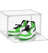DAYOOH 10 Pcs Clear Shoe Storage Boxes Stackable Acrylic Sneaker Shoe Display Case Size 14, Trans...