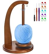 Yarn Holder for Crocheting and Knitting, Wooden Yarn Holder for DIY Crafts, Contains 10 Knitting ...