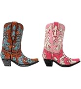 AMAJY Mini Cowboy Boot 2-Color Set – Resin Decorative Faux Leather Boot Figurines as Small Vase, ...