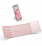 Artciety Foldable Bluetooth Keyboard, Wireless Portable Keyboard with Larger Touchpad, Pocket-Siz...