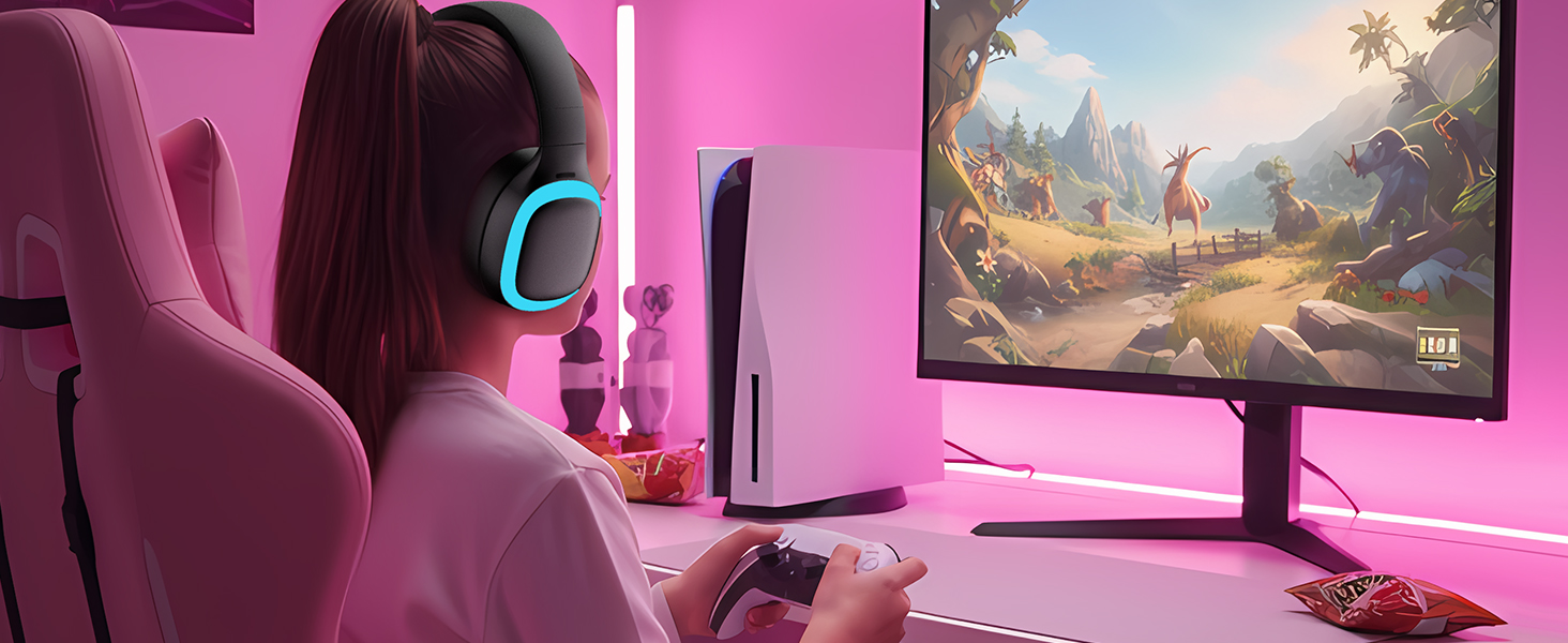 wireless gaming headset for ps5 with mic low latency bluetooth gaming headphones