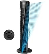 Vornado OSC84 41" Whole Room Air Circulator Tower Fan with Remote Control, Black