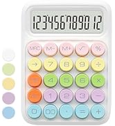 White Calculator, UPIHO Standard Calculator, Colorful White Calculator with 12 Digit Display and ...
