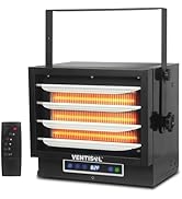 VENTISOL 7500W Electric Garage Heater 240V Digital Ceiling Mounted Shop Heater for Garage,with Ti...