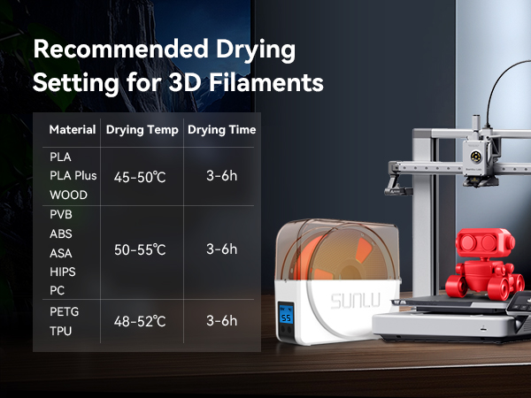 sunlu official filament dryer s1 plus 3d printer filament dryer