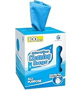 GLIMGLINT Shop Towels, 100 Pack Blue Reusable Paper Towels, Lint-Free, Ultra Absorbent Microfiber...