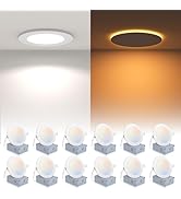 12 Pack Recessed Lighting 6 Inch with Night Light, 6 Inch LED Recessed Lights 5CCT Dimmable 2700K...
