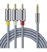 Goalfish 3.5mm to RCA AV Camcorder Video Cable, 3.5mm Male to 3RCA Male Plug Stereo Audio Video A...