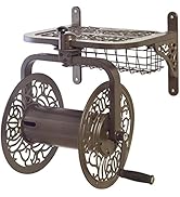 Liberty Garden 714 Decorative Cast Aluminum Navigator Rotating Garden Hose Reel, Holds 125-Feet o...
