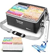 Taotree Alcohol Markers 262 Colors with Case &amp; Holders, Dual Tips Art Coloring Markers Pens, Chis...