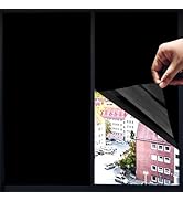 Blackout Window Privacy Film Total Light Blocking Room Darkening Window Covering, Explosion-Proof...