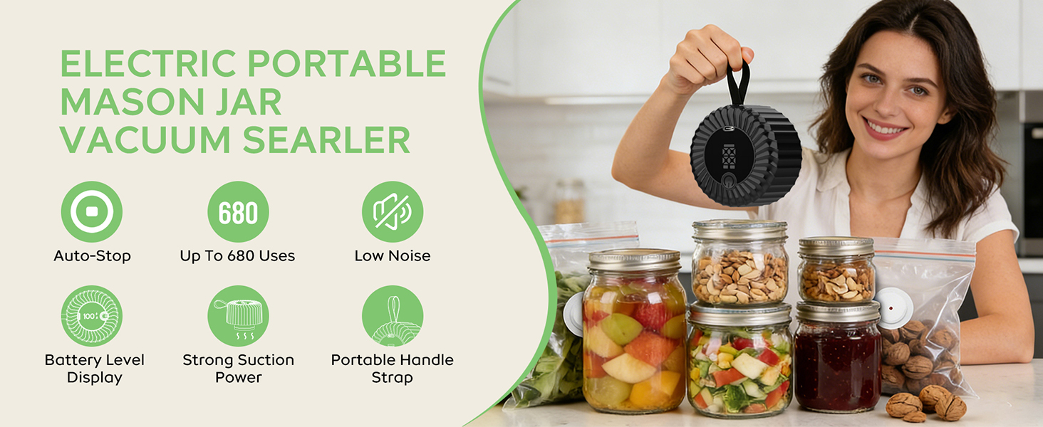 2026 Upgraded Electric Mason Jar Vacuum Sealer