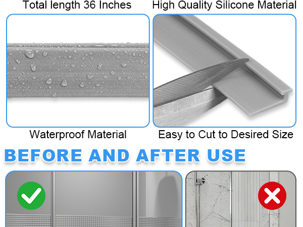 fit for in Swing or Out Swing Doors Shower Door Bottom Seal for Frameless Shower Door Seal