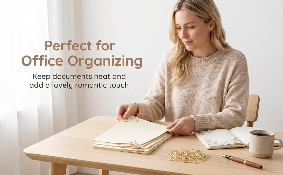 Gold Heart Paper Clips 50 Pcs
