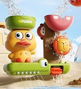 TXTLDB Bath Toys for Toddlers 1-3 with 3 Strong Suction Cups, Interactive Squirting Duck