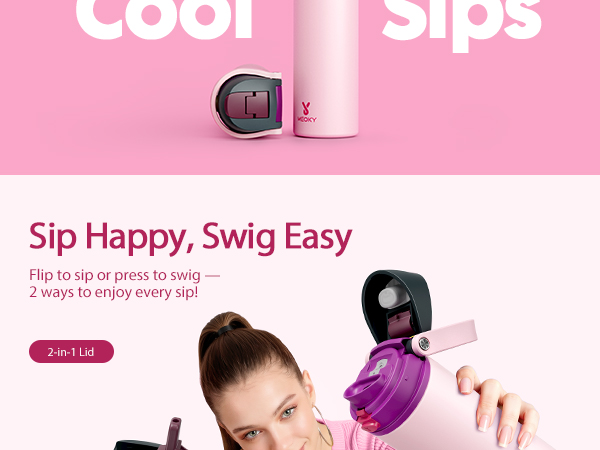 insulated water bottle with straw
