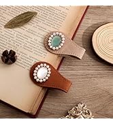 2PCS Vintage Magnetic Leather Bookmark, Leather Magnetic Bookmarks for Women, Magnetic PU Bookmar...
