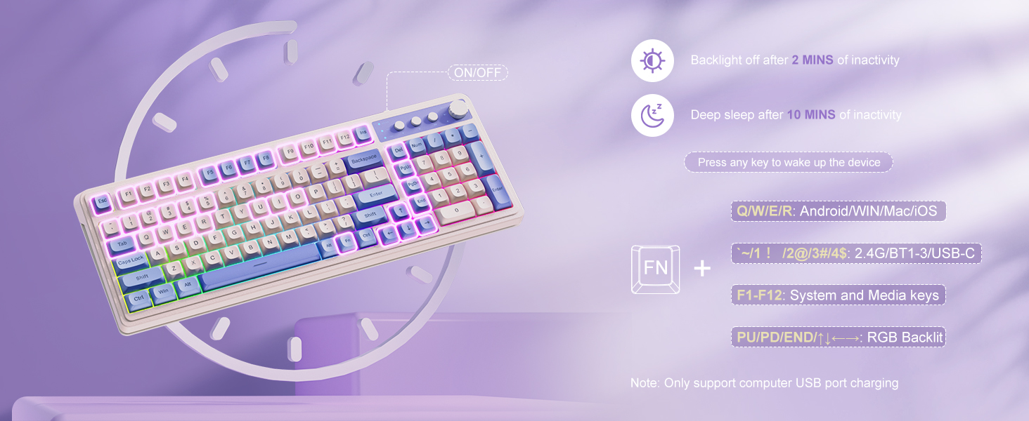 mechanical feel gaming keyboard with RGB Backlit